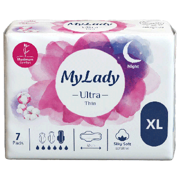 نوار بهداشتی بالدار خیلی بزرگ خیلی نازک Silky Soft مای لیدی 7 عددی
